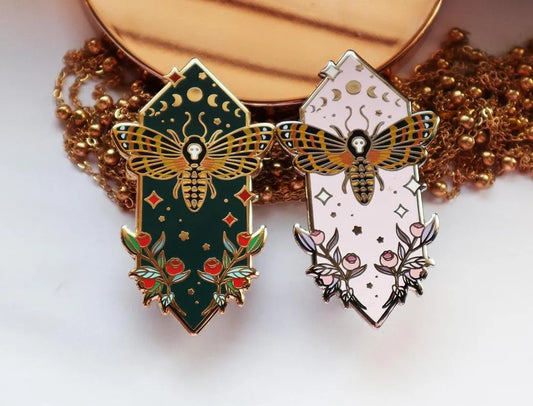 Sacred Beasts Deaths-Head Hawk Moth Enamel Pin