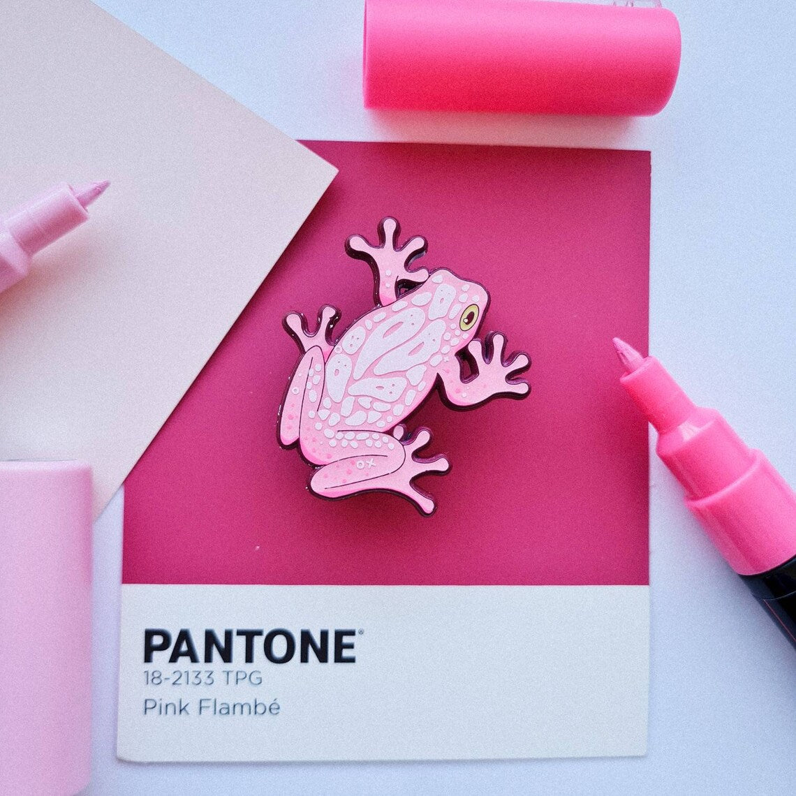 Pink Frog Enamel Pin