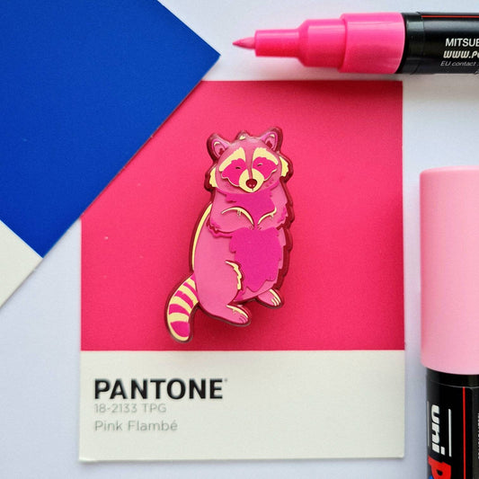 Pink Raccoon Hard Enamel pin
