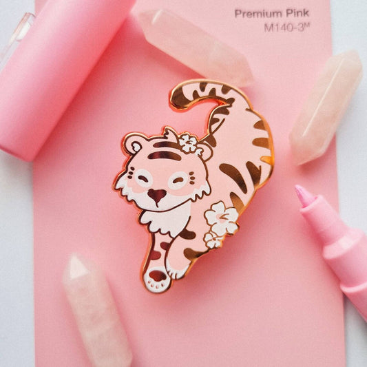 Pink Chinese Tiger Hard Enamel pins