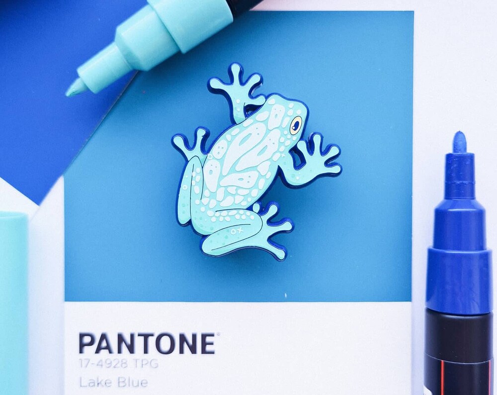 Blue Frog Enamel Pin