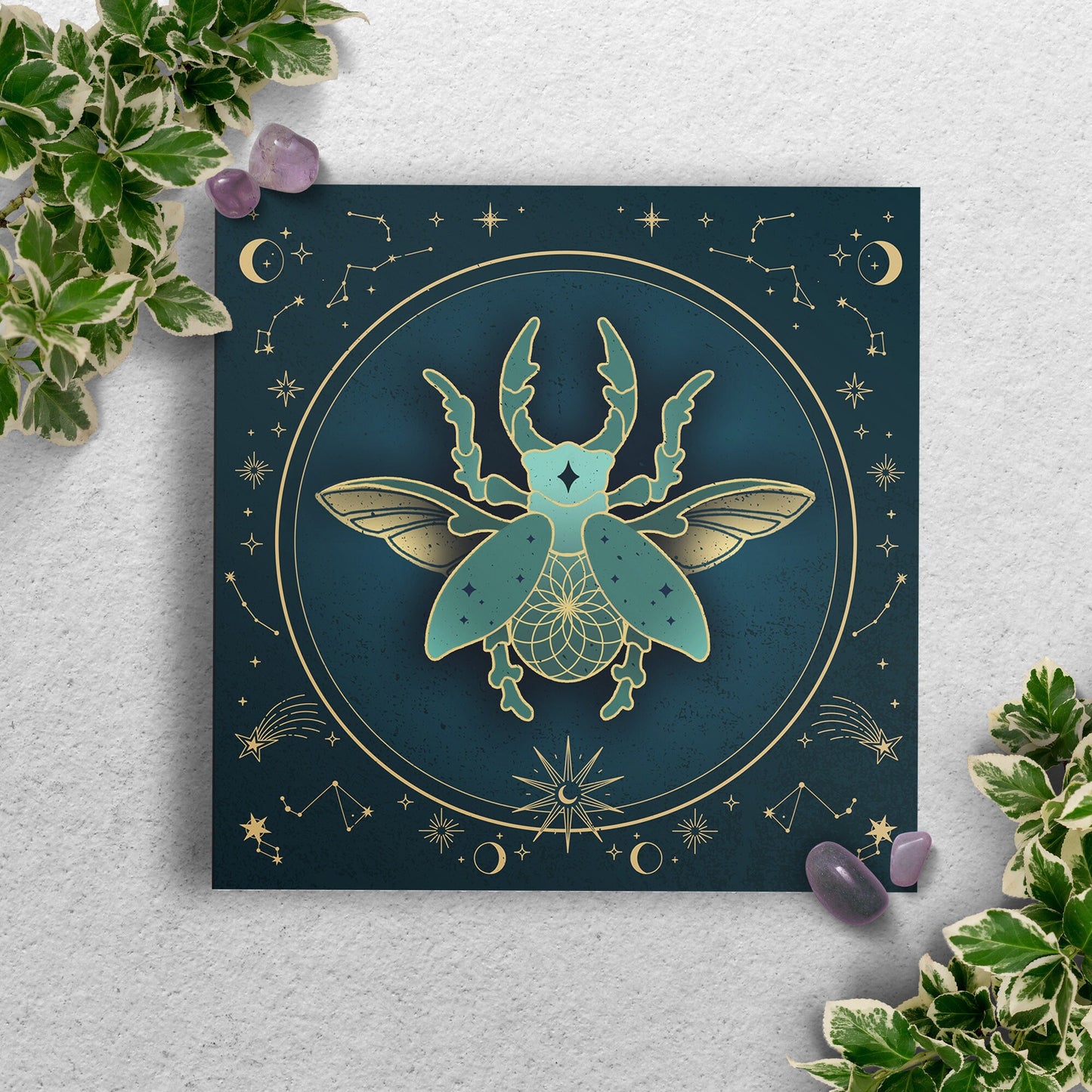 Sacred Beetle Square Art Print