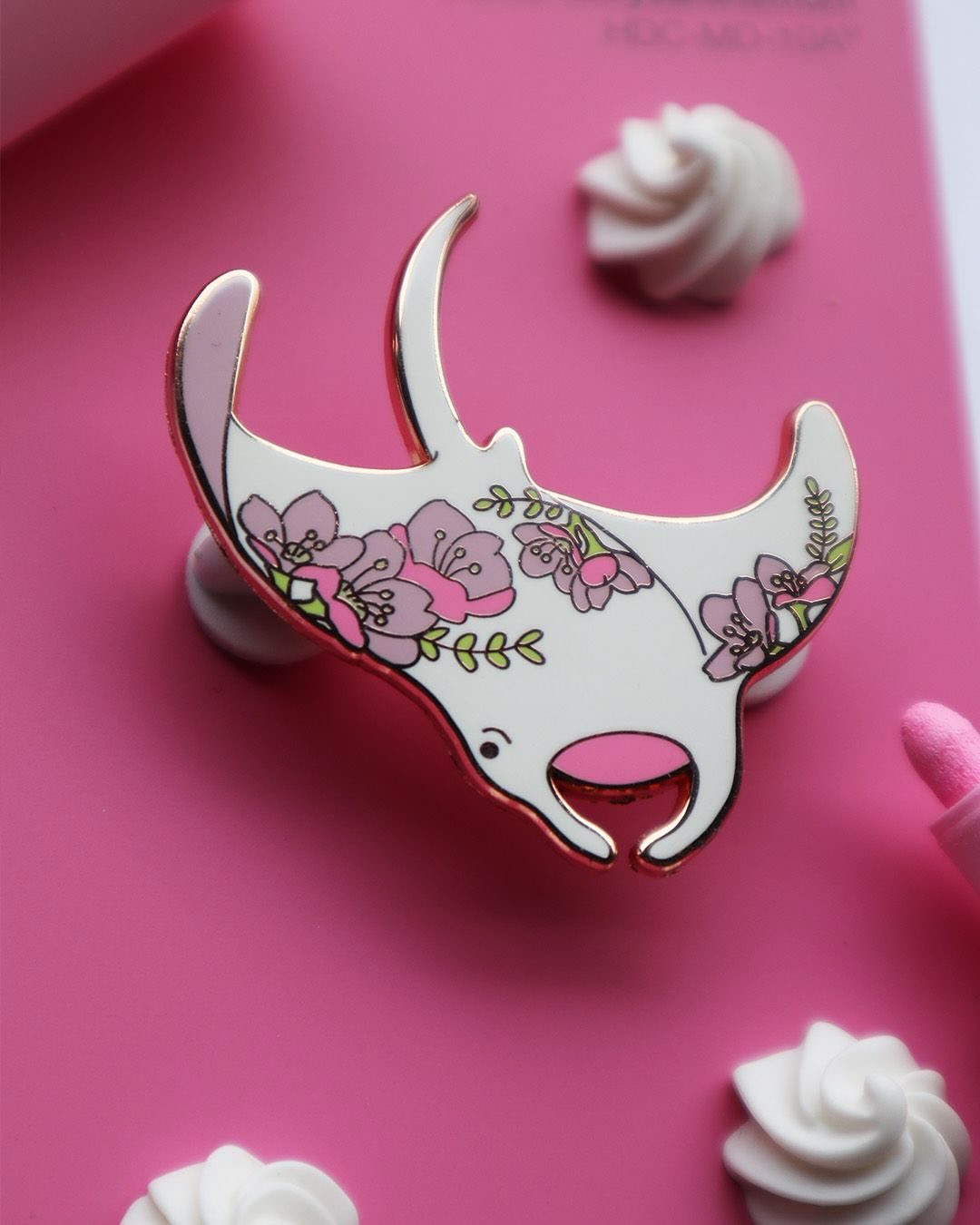 Pink Manta Ray Enamel Pin