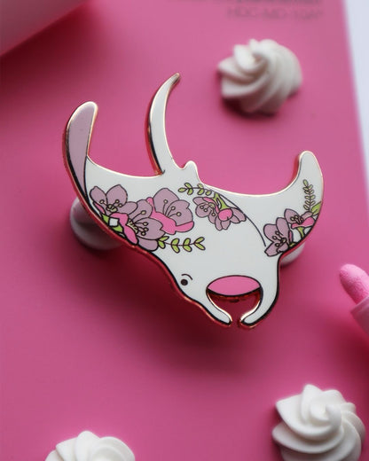Pink Manta Ray Enamel Pin
