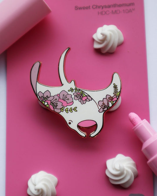 Pink Manta Ray Enamel Pin