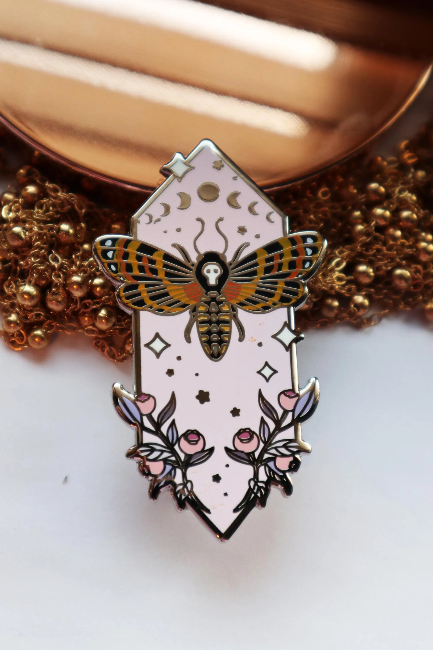 Sacred Beasts Deaths-Head Hawk Moth Enamel Pin