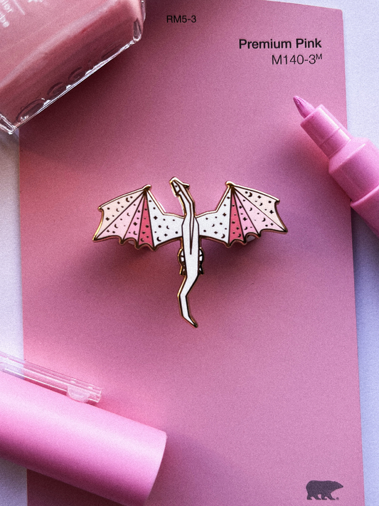 Pink Dragon Hard Enamel Pin