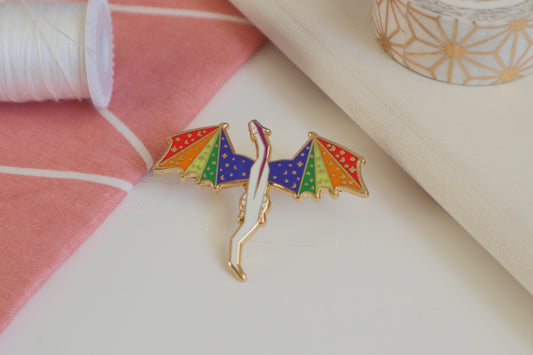 Rainbow Dragon Hard Enamel Pin